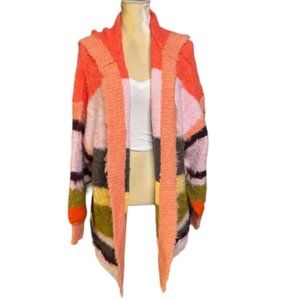 NWT FREE PEOPLE DREAM TEAM HOODED CARDI CARDIGAN SWEATER STRIPED S